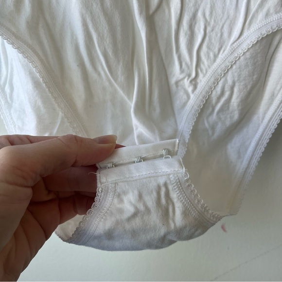 Vintage White Lace Trim Cotton Bodysuit – House of Fraser, Made in Italy, Size M - Picture 3 of 10